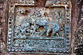 Old Bagan Myanmar. The Mingala Zedi. Well-preserved glazed Jataka plaques. 